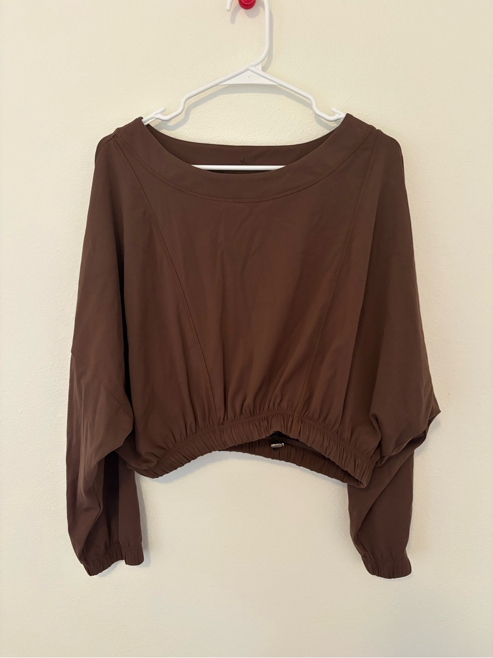 Balance Athletica Outlander Crew Brown Oversized Crop Athletic Sweatshirt Small